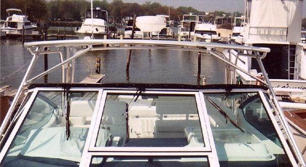 Atlantic Towers top installed on a Tiara 3500 Open express boat.