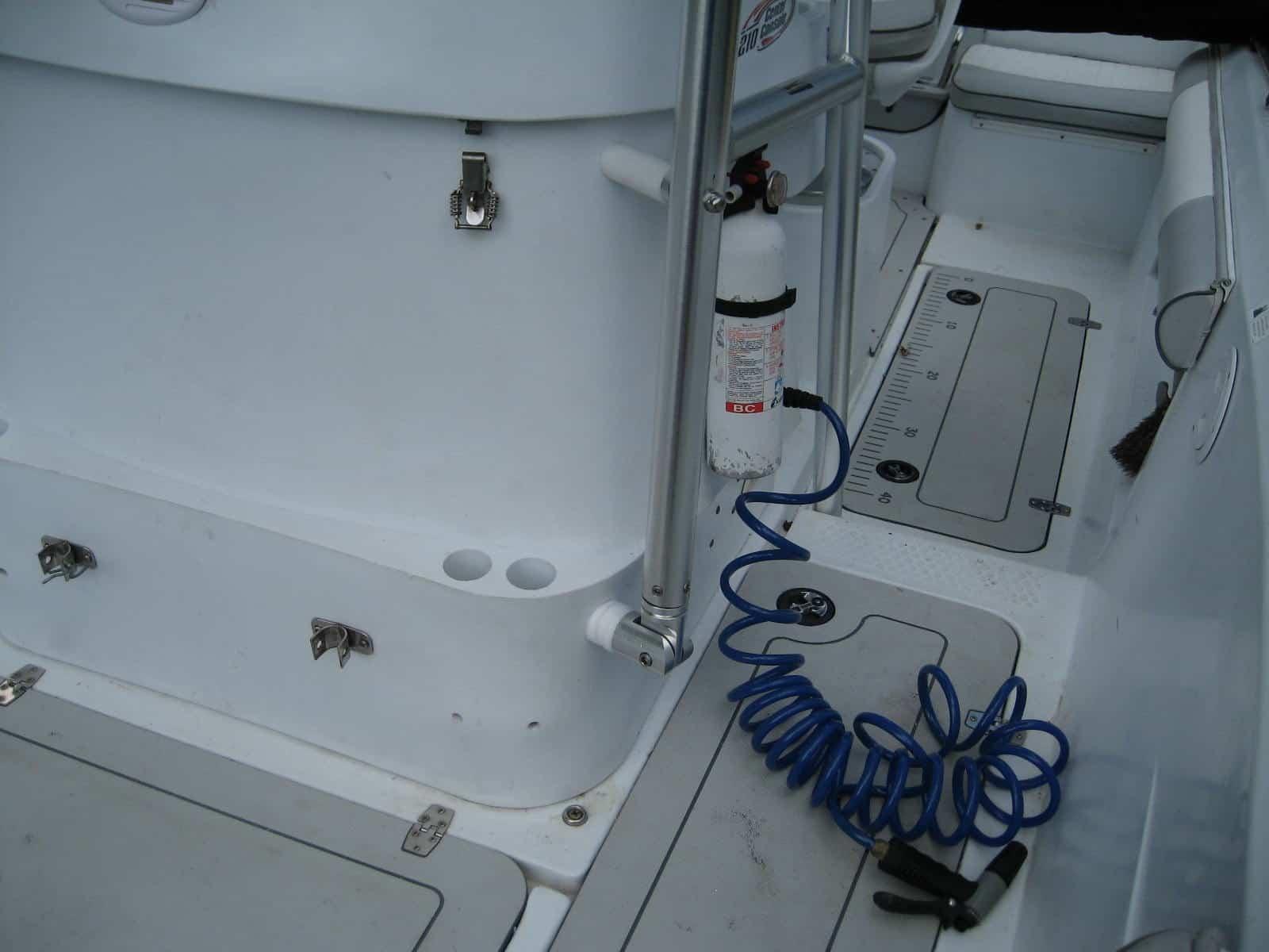 Atlantic Towers T-Top on a Triumph 21 center console boat, showcasing its sleek design and functional features.