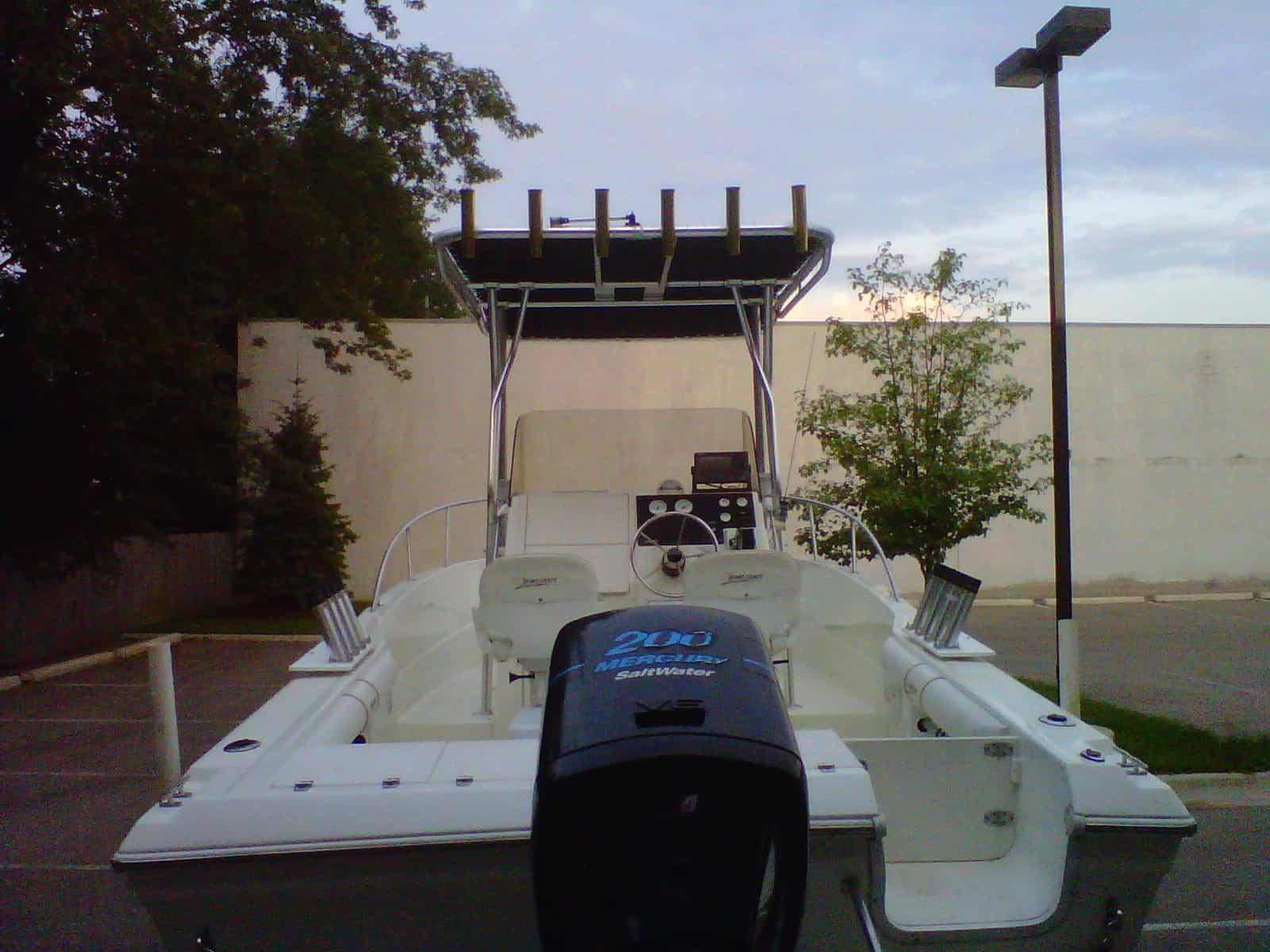 Atlantic Towers T-Top installed on a Sportcraft 24 center console boat.