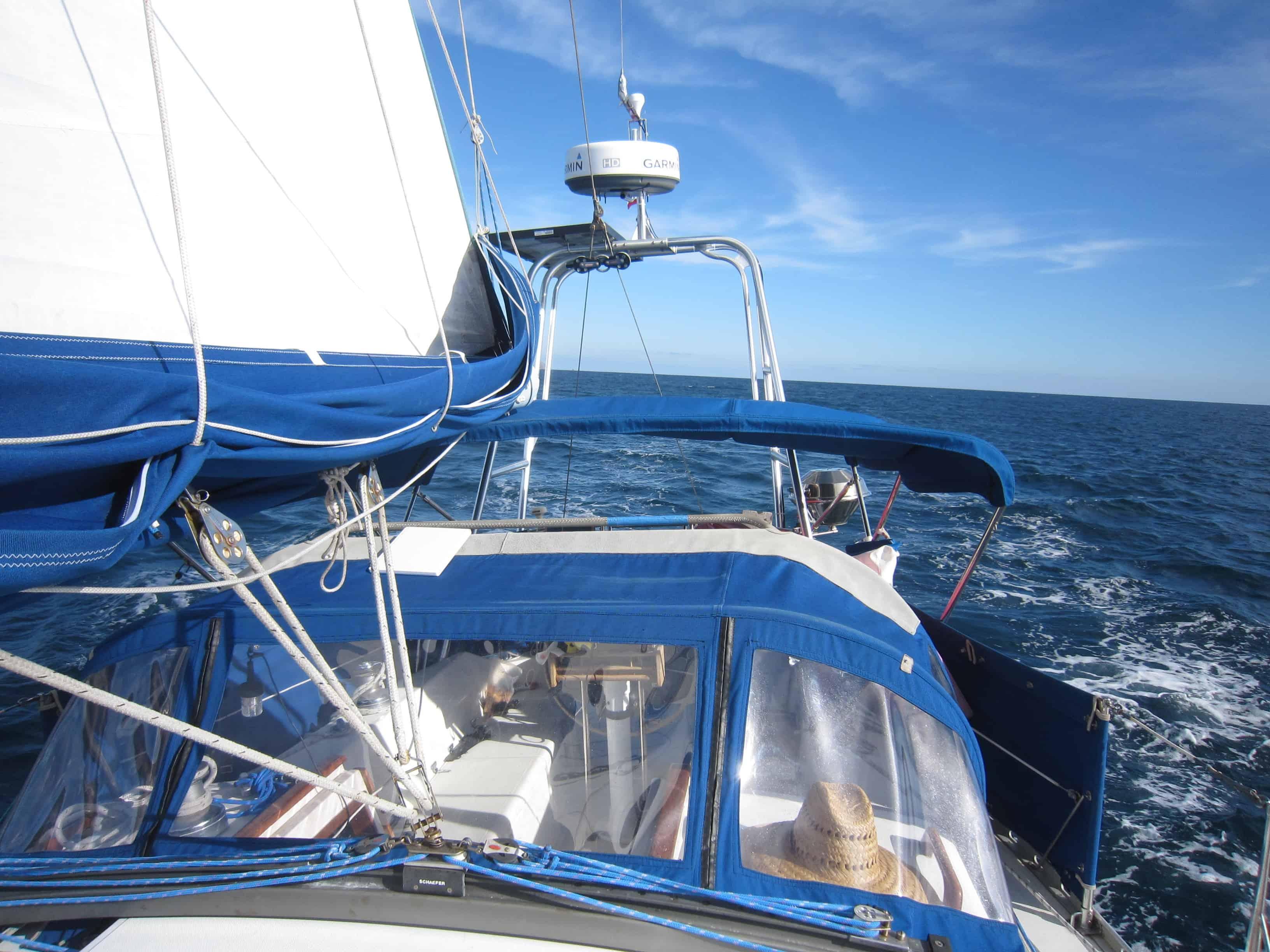 Atlantic Towers Arch on a Cal 35 Mark II sailboat, providing structural support and enhancing aesthetics.