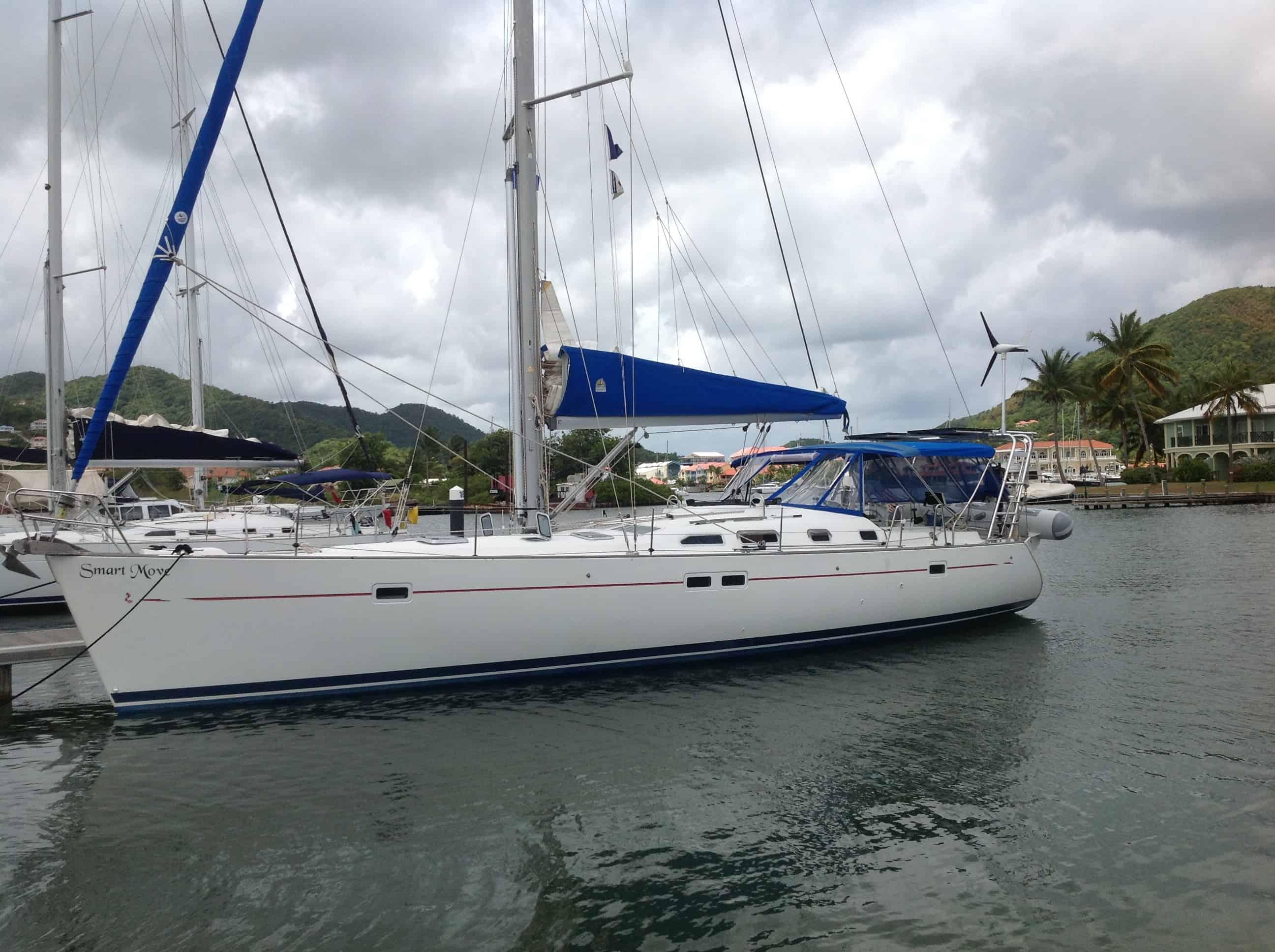 Atlantic Towers arch installed on a Beneteau 473 sailboat, providing support and functionality.