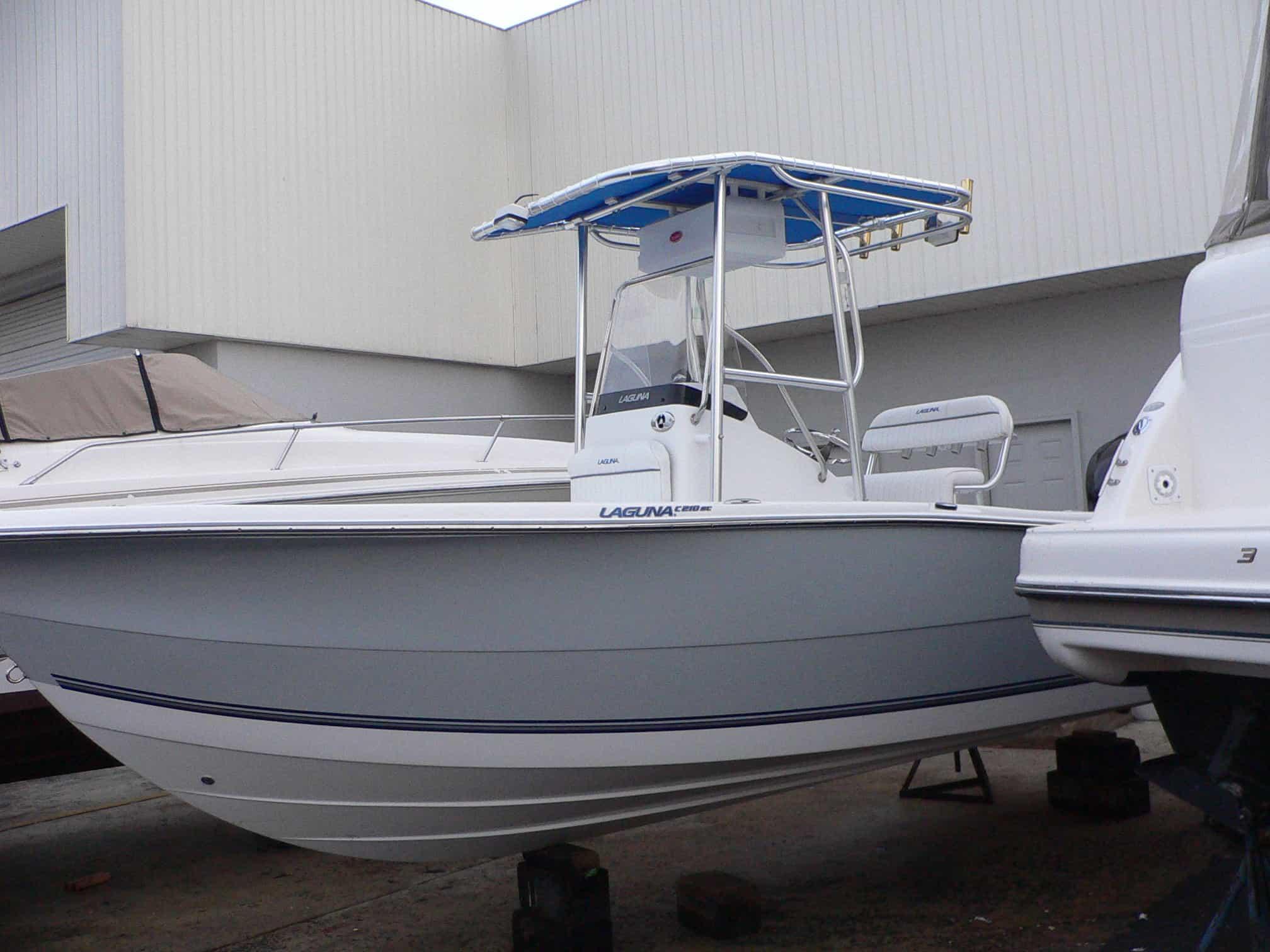 Atlantic Towers T-Top on a Sea Ray 210 Laguna SC center console boat.