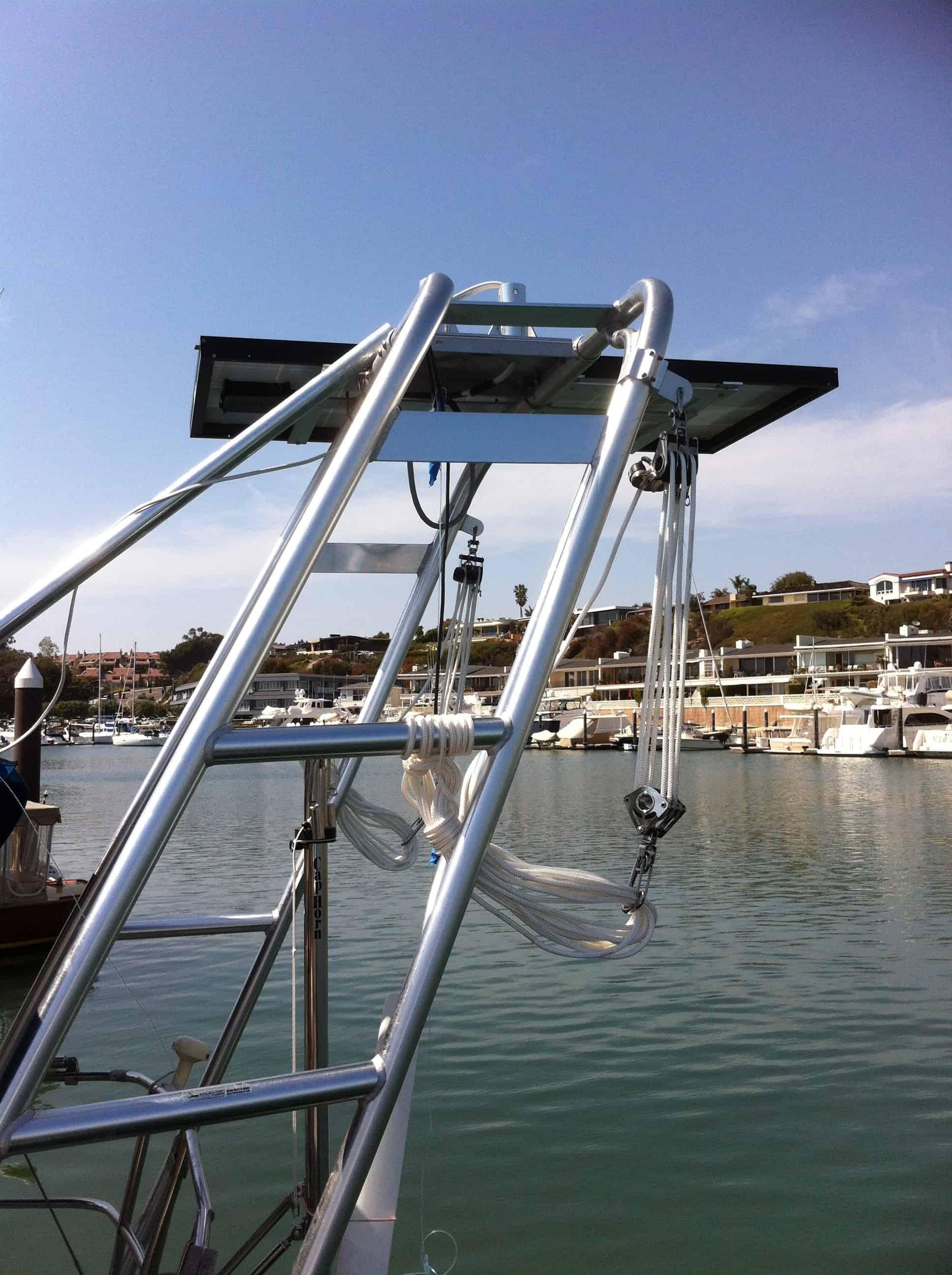 Atlantic Towers Arch installed on a Cal 35 Mark II sailboat, showcasing its design and functionality.
