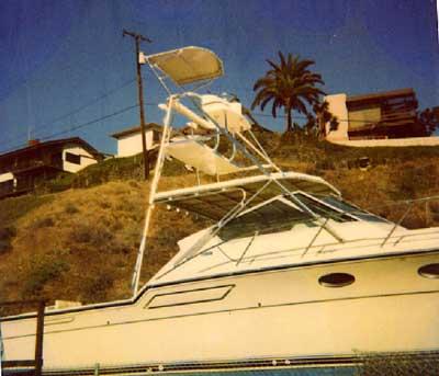 Atlantic Towers Tuna Tower on a Tiara 3600 Open express boat, showcasing its sleek design and functionality.