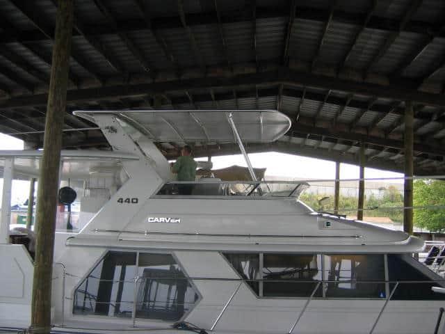 Atlantic Towers Top on a Carver 440/445 Aft Cabin motor yacht, showcasing its sleek design and functionality.