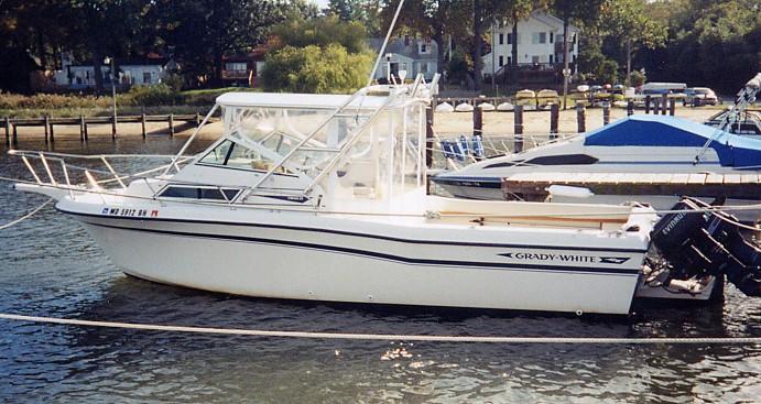 Atlantic Towers top installed on a Grady White 24 Offshore walkaround boat.