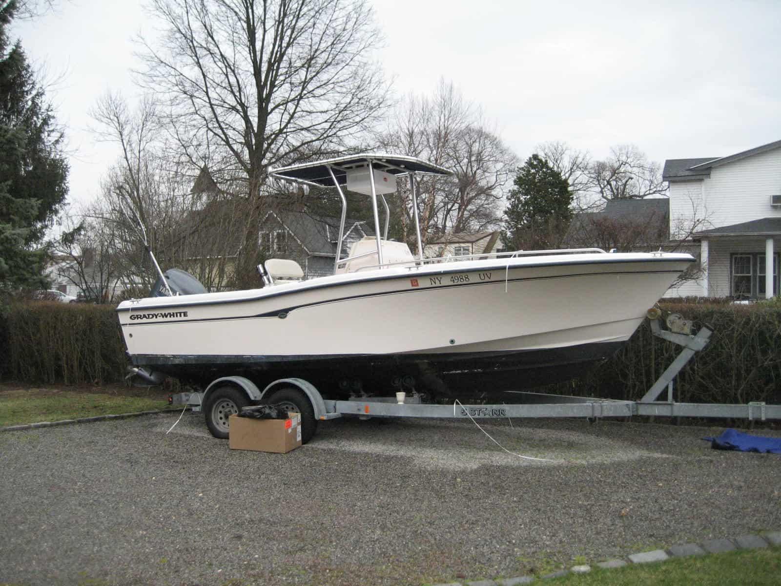 Atlantic Towers T-Top installed on a Grady White 222 Fisherman center console boat.