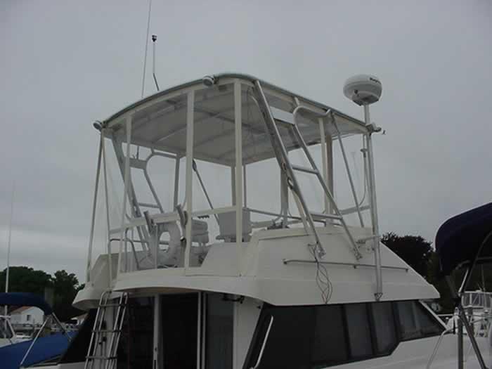 Atlantic Towers Top on a Silverton 34C Convertible, showcasing its design and functionality on the boat.