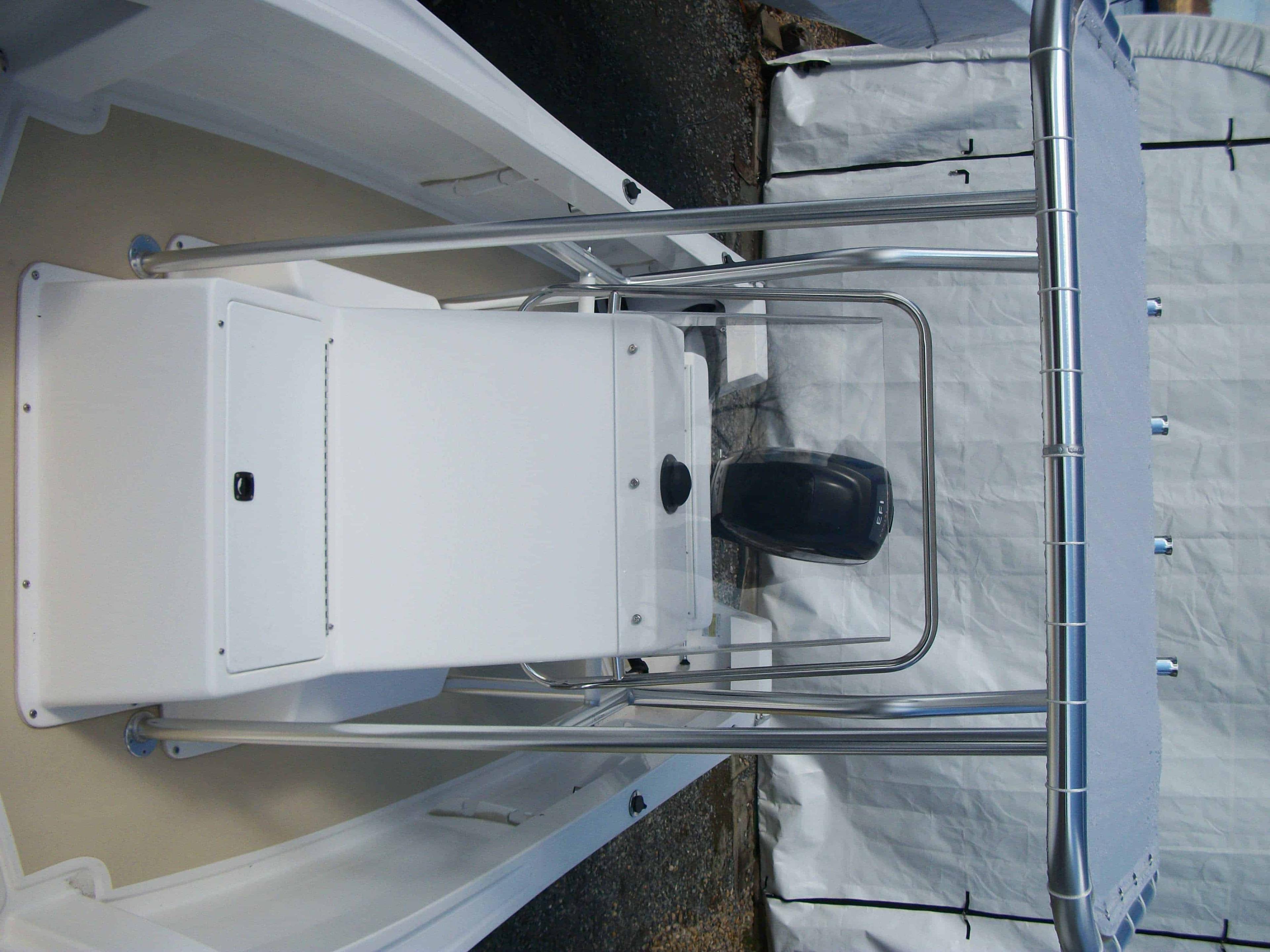 Atlantic Towers T-Top installed on a North Coast 19 center console boat.