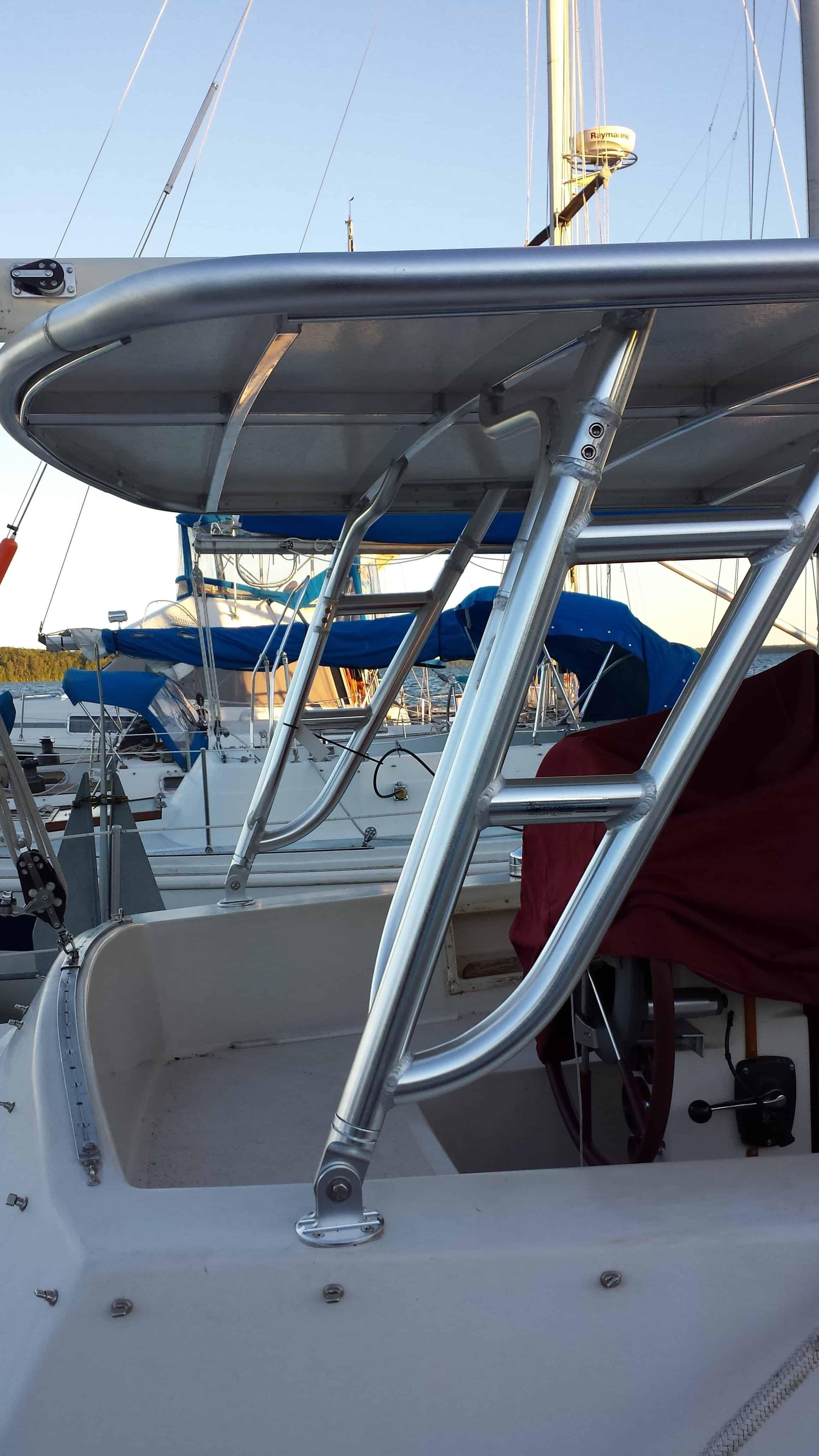 Atlantic Towers Top installed on an Irwin 37 sailboat, showcasing the design and functionality for enhanced sailing performance.