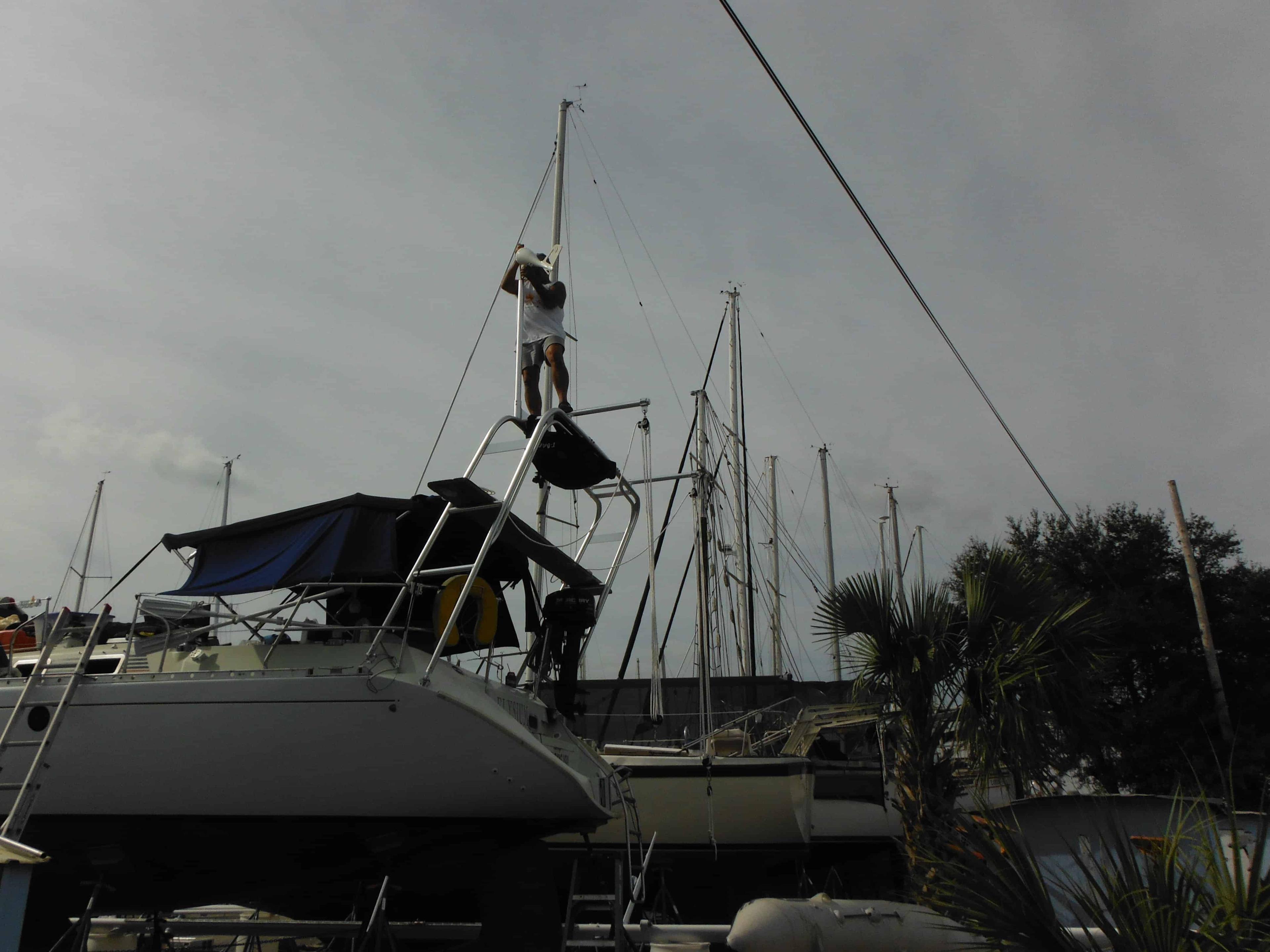 Atlantic Towers Arch on a Beneteau Mooring 38 sailboat, showcasing sleek design and functionality.