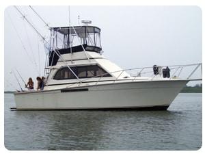 Atlantic Towers Top on a 1978 Egg Harbor 33 Sedan all-glass convertible boat.