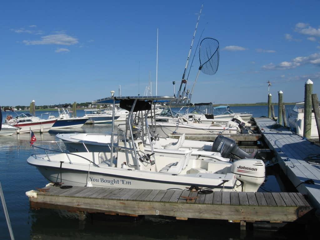 Atlantic Towers T-Top installed on a Sea Boss 19 center console boat.