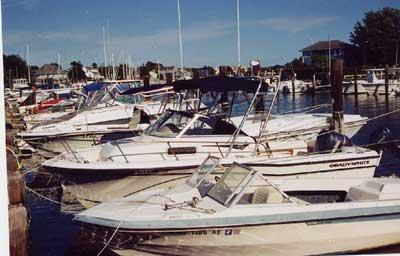 Atlantic Towers Arch installed on a Grady White 208 Adventure walkaround boat shown on clear water.