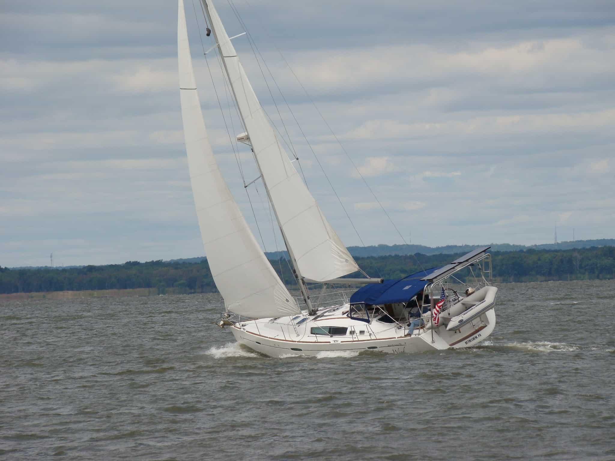 Atlantic Towers Arch installed on a Beneteau 46 sailboat, showcasing a sleek and functional design.